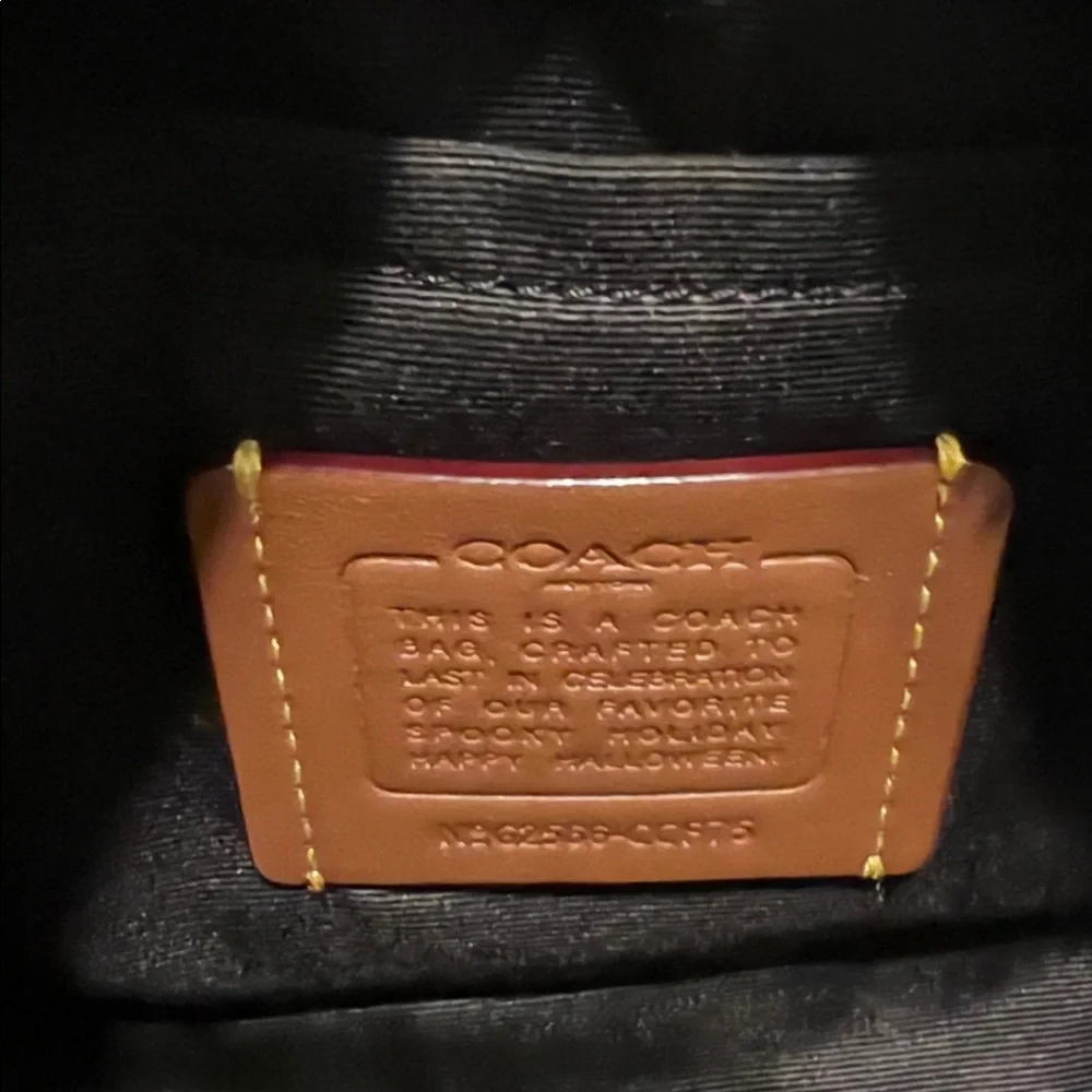 Coach Black Crossbody Bag with Ghost and Pumpkin Design NWT - Picture 3 of 5